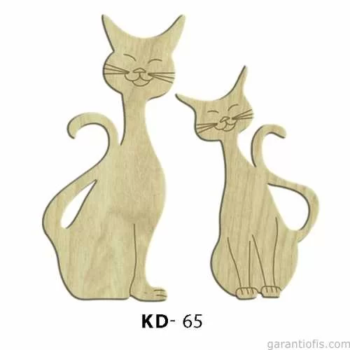 -Art KD 65 - Kedi Tasarımlı Dekoratif Mini Ahşap Obje