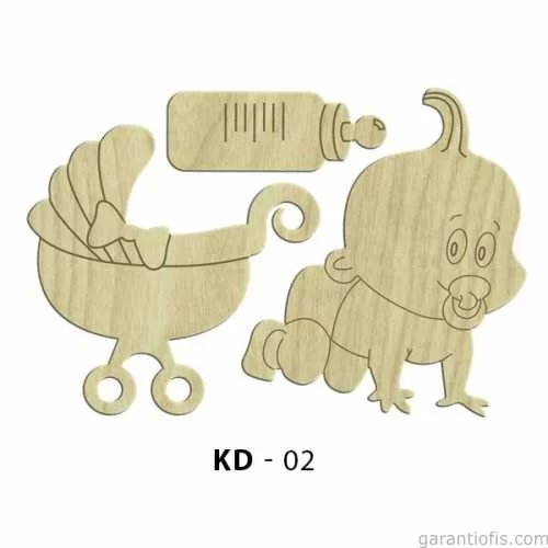 -Art KD 02 Bebek Seti Dekoratif Mini Ahşap Obje