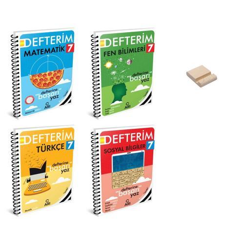 7. Sınıf Defterim Matematik Fen Türkçe ve Sosyal 4lü Set + Telefon Standı