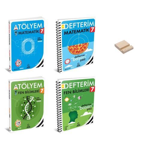 7. Sınıf Matematik ve Fen Bilimleri Atölyem ve Defterim 4lü Set + Telefon Standı