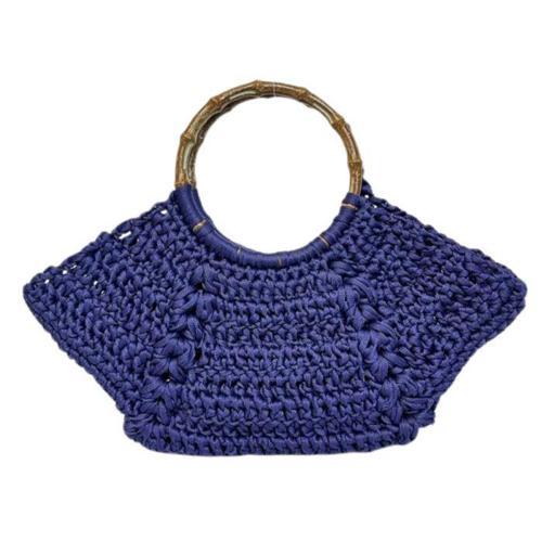 - Necla 4345 6890 El Yapımı Ahşap Saplı Görünümlü Ribbon İp Çanta - 36 cm x 17 cm