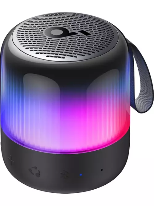 Soundcore Glow Mini Taşınabilir Hoparlör - 360° Ses Bluetooth Hoparlör - Işık Gösterisi - 12 Saat Pil - A3136 Siyah