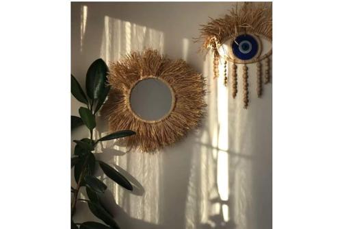 2li Nazar Boncuklu Rafya Duvar Süsü