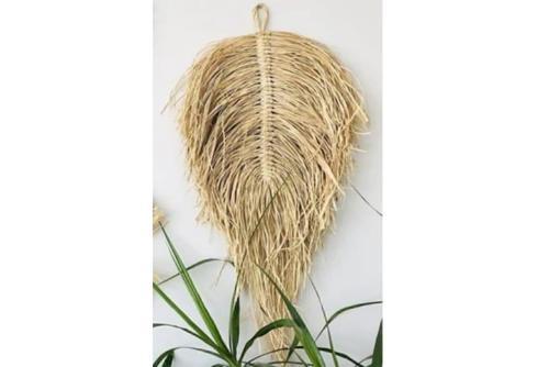 DEKORATİF YAPRAK ŞEKLİNDE duvar süsü rafya