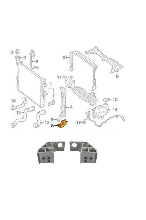 W20514-6302 W205 2014- RADYATÖR AYAĞI SAĞ ( ALÜMİNYUM OEM No: 2055014220