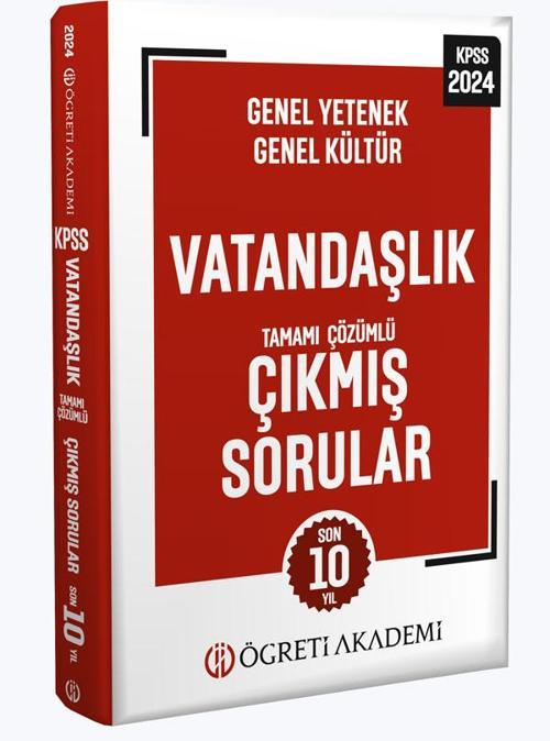 Pegem Akademi Yayıncılık 2024 KPSS Genel Yetenek Genel Kültür Vatandaşlık Tamamı Çözümlü Çıkmış Sorular (Roman Boy)