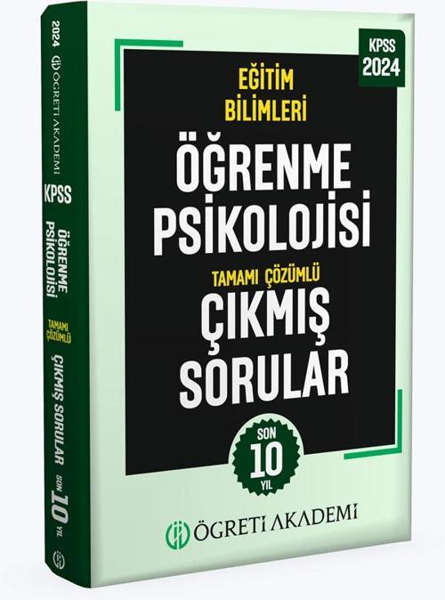 Pegem Akademi Yayıncılık 2024 KPSS Eğitim Bilimleri Öğrenme Psikolojisi Tamamı Çözümlü Çıkmış Sorular (Roman Boy)