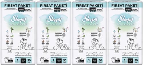 Bebek Bezi Bio Natural Beden:1 (2-5KG) Yeni Doğan Newborn 200 Adet Avantaj Fırsat Pk