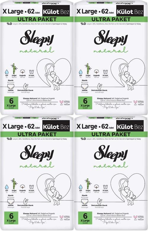 Külot Bebek Bezi Natural Beden:6 (15-25KG) Extra Large 248 Adet Avantaj Ultra Pk