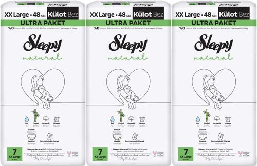 Külot Bebek Bezi Natural Beden:7 (20-30KG) XX Large 144 Adet Aylık Ultra Pk
