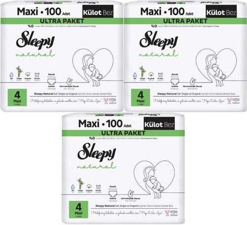 Külot Bebek Bezi Natural Beden:4 (7-14KG) Maxi 300 Adet Ekonomik Fırsat Gross Pk