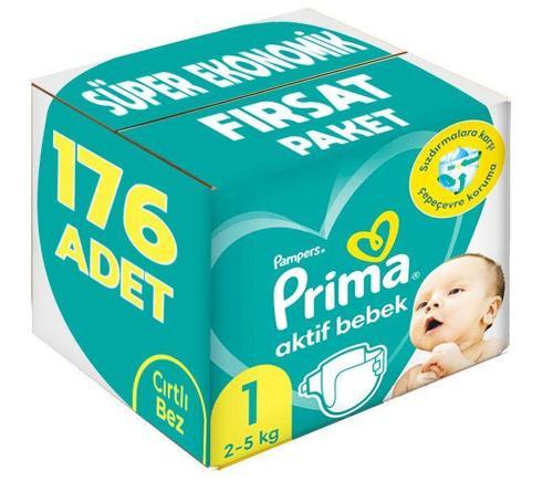 Bebek Bezi Beden:1 (2-5Kg) Yeni Doğan 176 Adet Süper Ekonomik Fırsat Pk