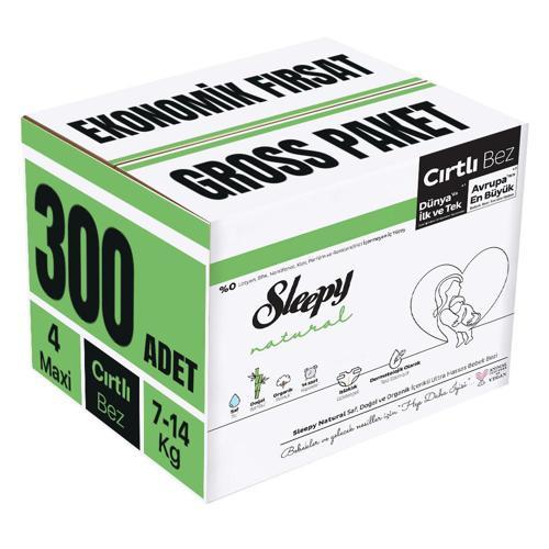 Bebek Bezi Natural Beden:4 (7-14KG) Maxi 300 Adet Ekonomik Fırsat Gross Pk