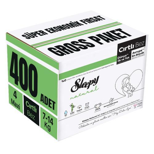 Bebek Bezi Natural Beden:4 (7-14KG) Maxi 400 Adet Süper Ekonomik Fırsat Gross Pk