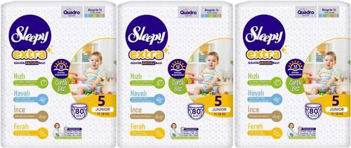 Bebek Bezi Extra Beden:5 (11-18Kg) Junior 240 Adet Aylık Ultra Pk (3PK*80)