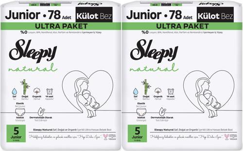 Külot Bebek Bezi Natural Beden:5 (11-18KG) Junior 156 Adet Ekonomik Ultra Pk
