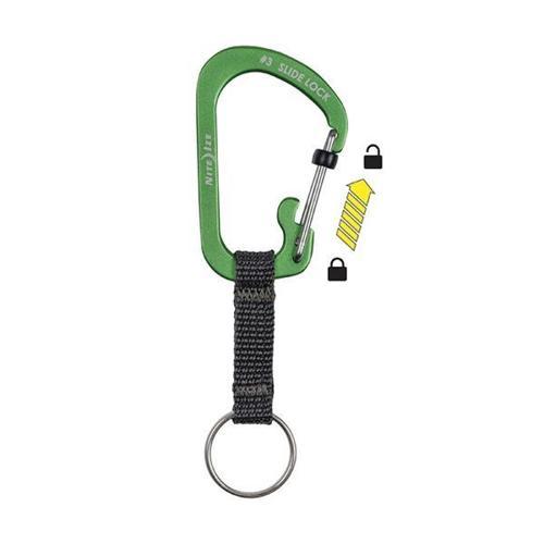 Nite İze Slide Lock Key Ring Alüminyum Karabina Yeşil