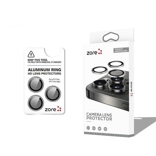 iPhone 17 Pro Max Kamera Lens Koruyucu CL-12 Premium Safir Parmak İzi Bırakmayan Anti-Reflective Titanyum-Gri
