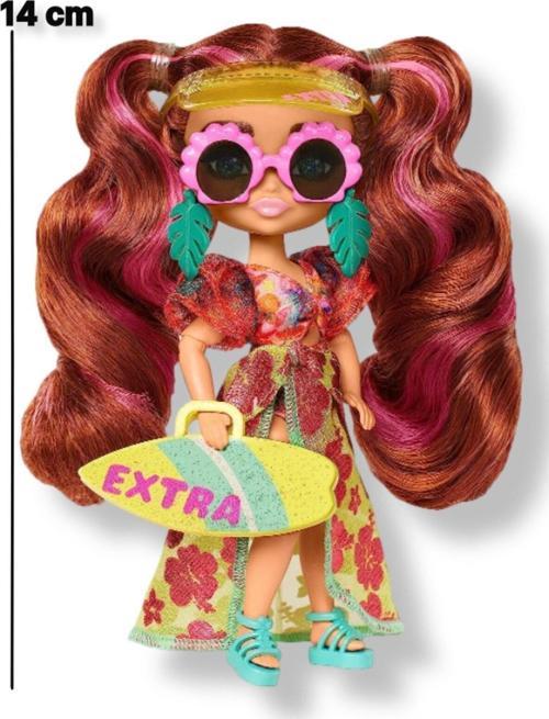 Extra Fly Minis Seyahat Bebeği Mayolu ve Plaj Görünümü Aksesuarları ile Yaz Temalı Bebek 14 cm HGP62