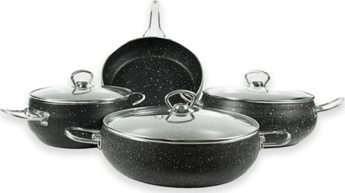 Ela 7 Parça Işıltı Küre Granit Set Metal Kulp