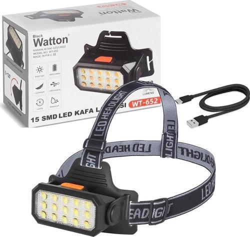 15 Ledli Sarı / Beyaz Şarjlı Kafa Lambası  Wt-652