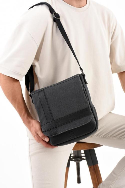 Kanvas Kumaş Tablet Çantası Erkek Postacı Çanta 27*23 Cm Çapraz Askılı Omuz Çantası 