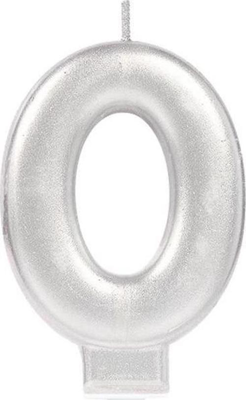 0 Rakam Mum Gümüş Renk