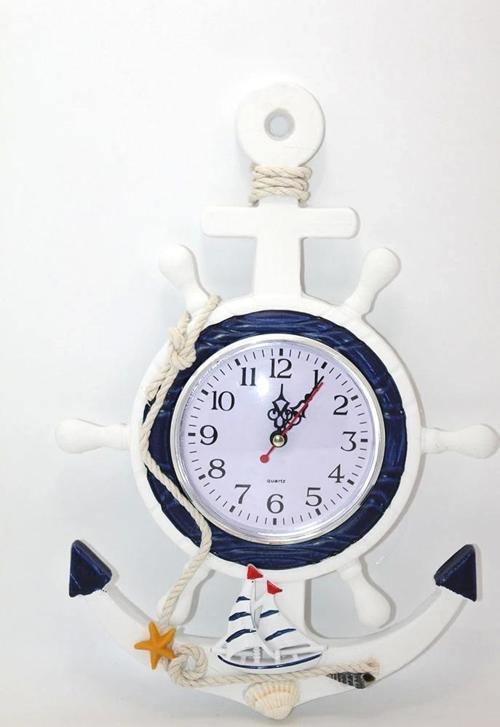 Ahşap Marin Duvara Asmalı Dümenli Saat Alk2446