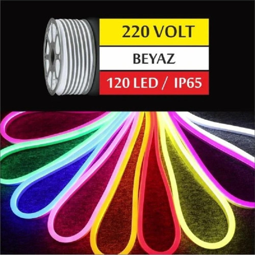 50 Metre 8X16Mm 220 Volt Hazır Fişli Neon Led
