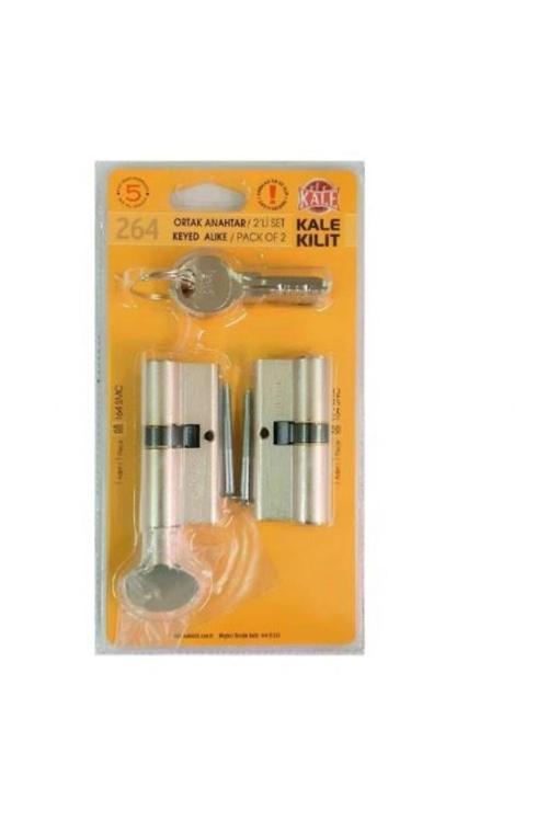 264 2 Li Set Mandallı Saten Ortak Anahtar - Alt Üst Aynı Anahtar İle Açılır