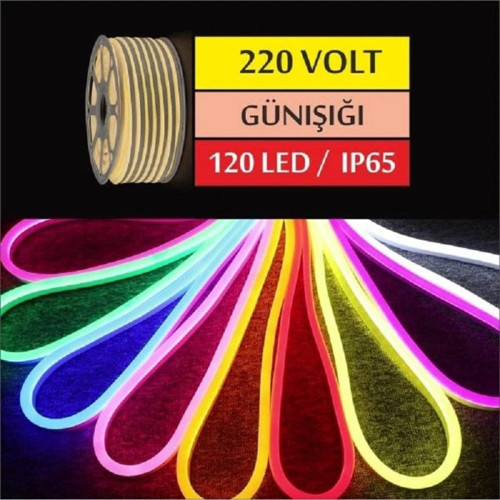 50 Metre 8X16Mm 220 Volt Hazır Fişli Neon Led