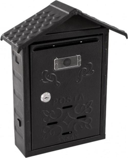 Akşan Çatılı Posta Kutusu Siyah
