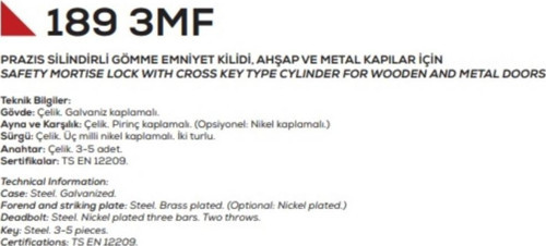 189 3M F Emniyet Kilidi Fiam 45Mm