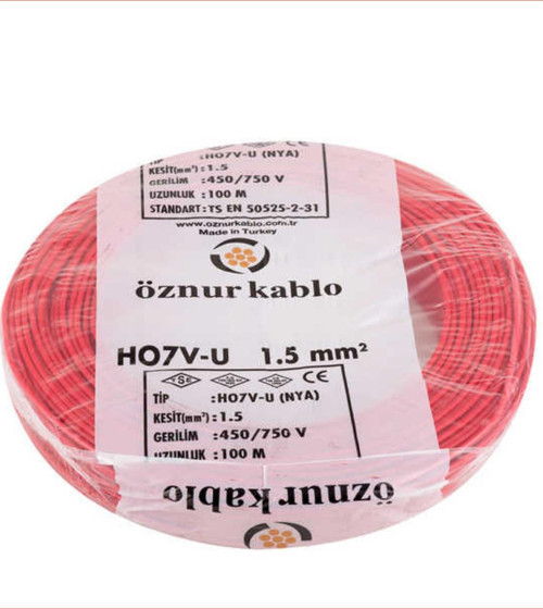 1,5Mm Nya Kablo (100 Metre) Kırmızı Renk