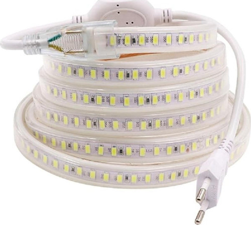 Silikonlu 120 Ledli Şerit Led Yapışkanlı 220V Fişli 5 Mt Beyaz Tak Çalıştır Hazır