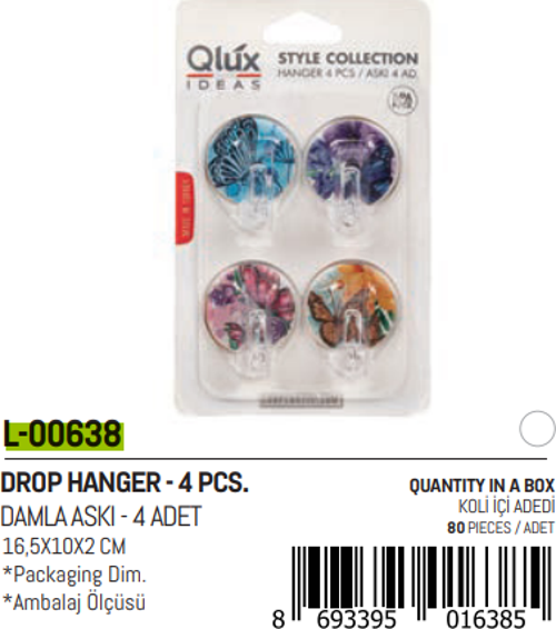 4 ADET  DAMLA KÜÇÜK YAPIŞKAN ASKI (81)