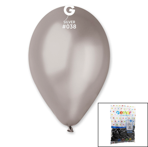 GM-110-38 METALİK - GÜMÜŞ BALON 11 apos; apos; - 28CM - 100 ADET (81)