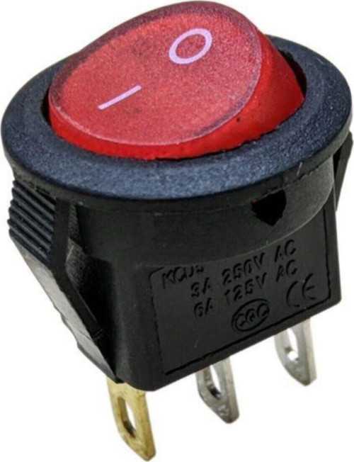 Mini Yuvarlak Anahtar Işıklı On-Off 3P 220V Dış Çerçeve Çapı 16Mm