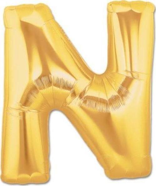 N Harf Folyo Balon Altın Renk  40 inç