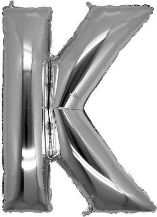 K Harf Folyo Balon Gümüş Renk 40 inç