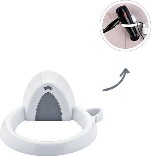 PLASTİK SAÇ KURUTUCU - FÖN MAKİNE ASKISI YAPIŞKANLI - DUVARA MONTE (K246)