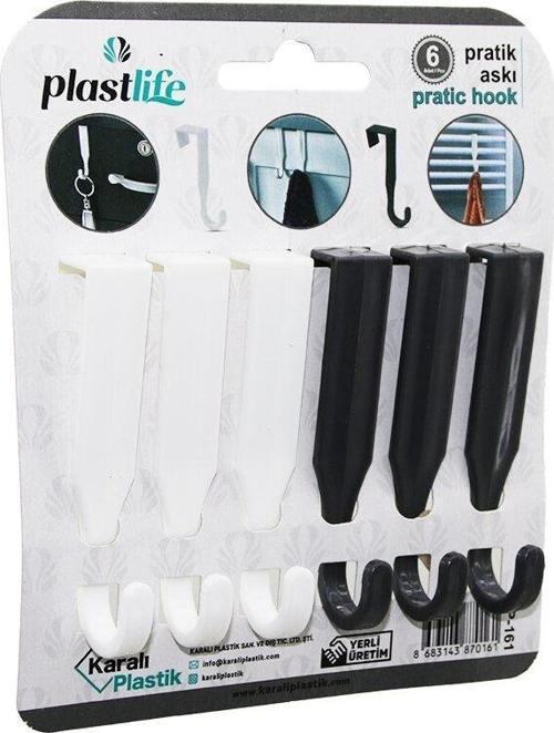 6PCS - TEK KOLLU ÇOK AMAÇLI - TAK ÇIKAR PRATİK PLASTİK ASKI (K246)