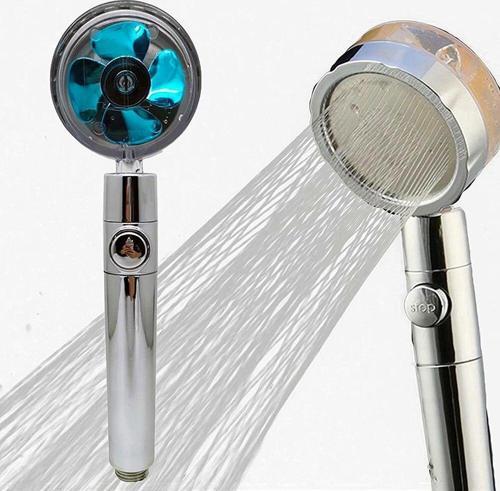 Pervaneli Duş Başlığı 360 Derece Dönebilen Aç Kapa Su Tasarruflu