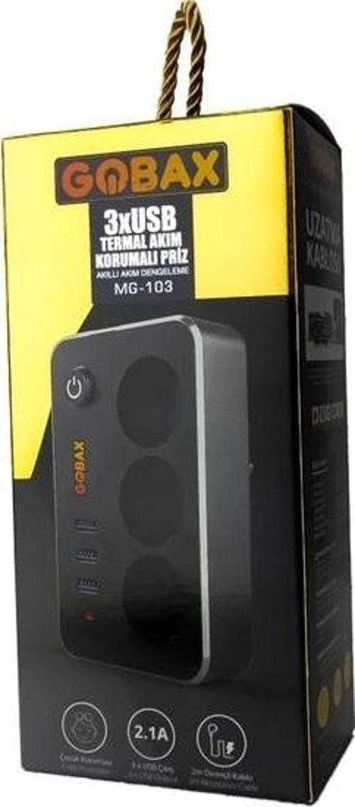 Akım Korumalı Akıllı Priz,termal Akım Korumalı 3x Ledli Usb, 3x Priz 2 M Uzatmalı Çocuk Korumalı