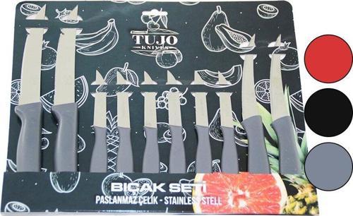 10LU  TIRTIRLI BIÇAK SETİ  2AD 12.5CM EKMEK   2AD 10CM SEBZE   6AD 6.5CM MEYVE (K246)
