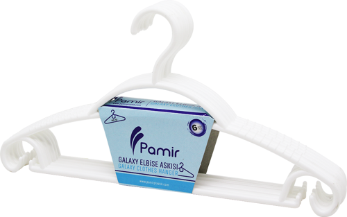 6 ADET  PLASTİK GALAXY ELBİSE ASKISI (81)