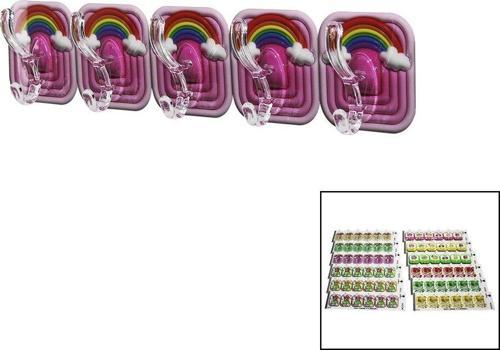 5PCS TEKLİ - ÇOKLU KULLANIM  MİKA KRİSTAL KOLLU  RESİMLİ YAPIŞKANLI  ASKI (K246)