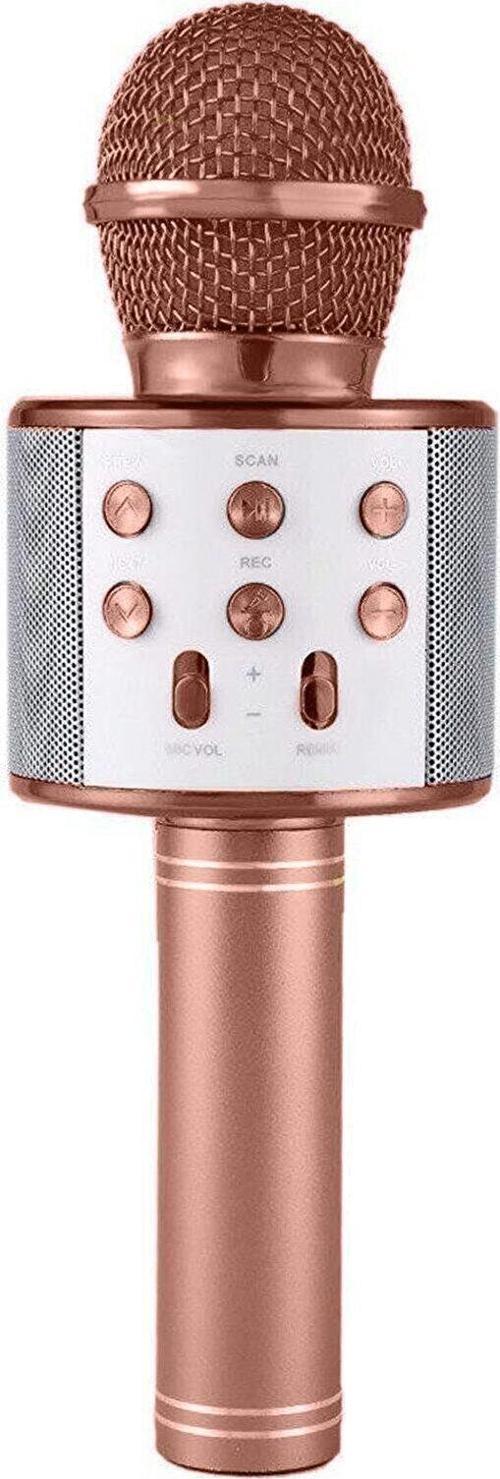 Karaoke Mikrofonlu Hoparlör - Şarjlı -Bluetooth Rose Gold