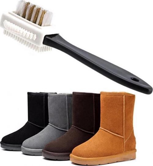 Çift Taraflı Pratik Taşınabilir Süet Nubuk Deri Çizme Bot Ayakkabı Temizleme Bakım Fırçası