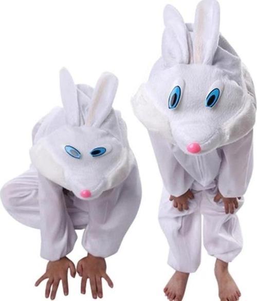 Çocuk Tavşan Kostümü Beyaz Renk 3-5 Yaş 100 Cm